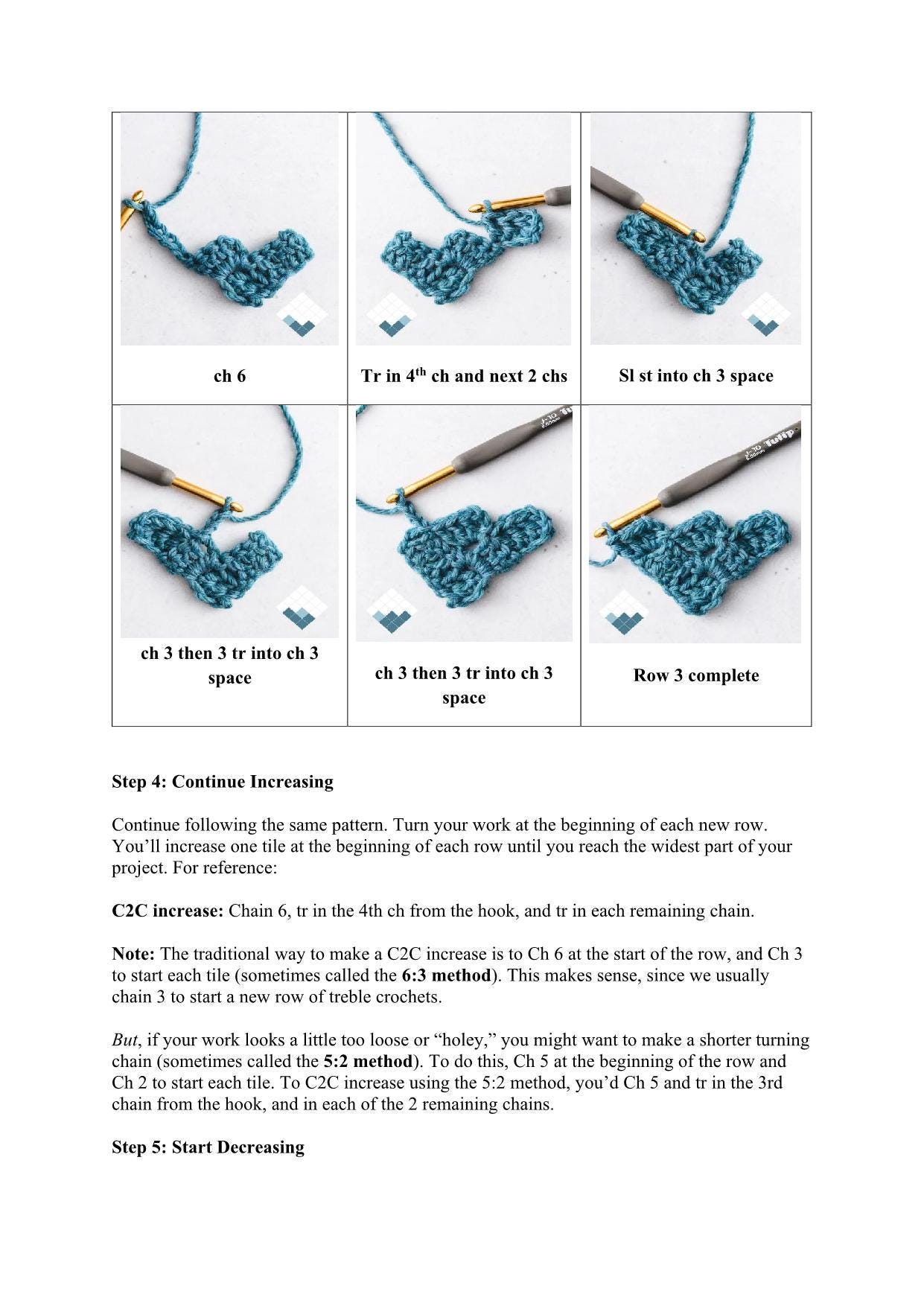 C2C Crochet Pattern Download - Etsy