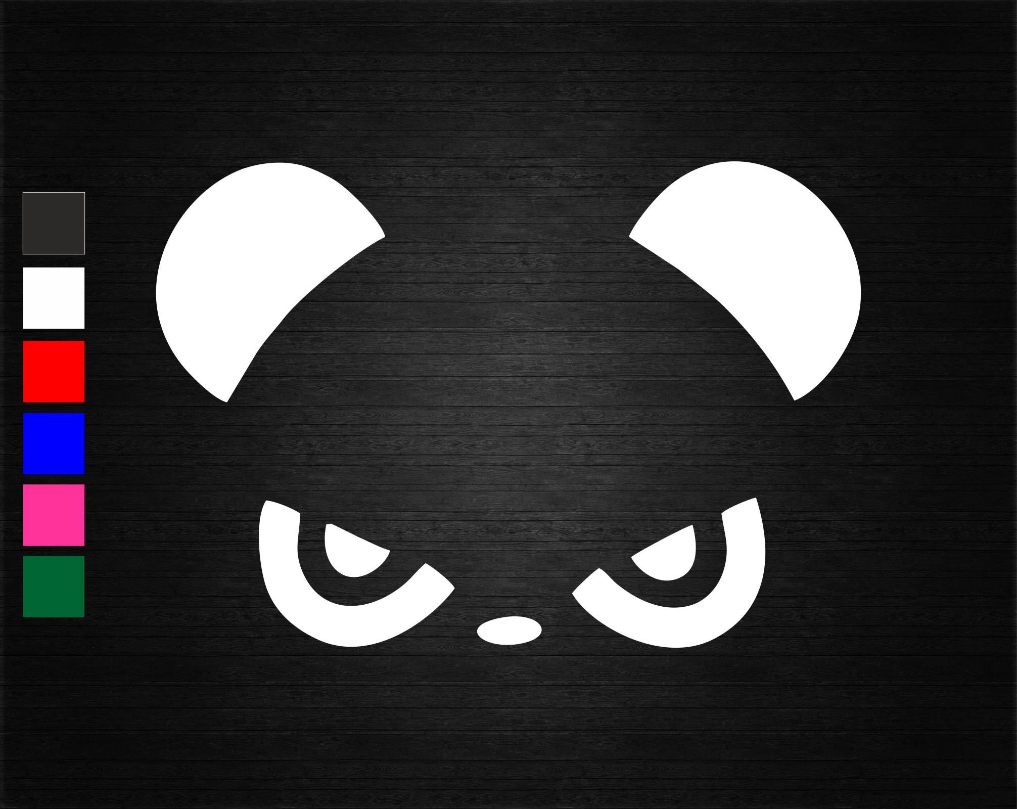 Angry Panda Jdm Vinyl Decal Sticker Wall Door Window Car Van Etsy