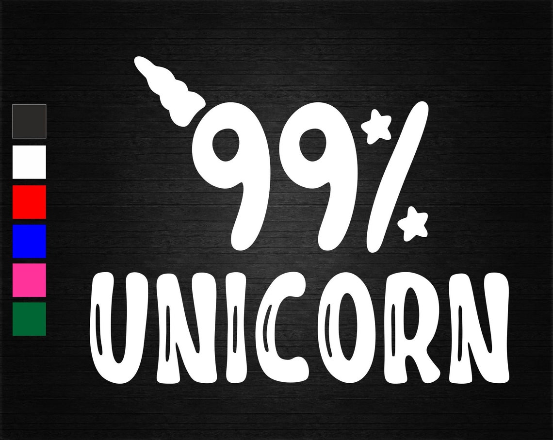 99% Unicorn Vinyl Decal Sticker Wall Door Window Car Van Bike Lorry ...