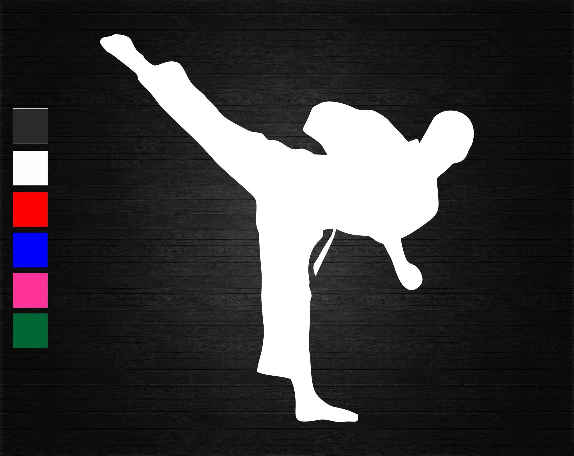 Karate martial arts sport vinyl decal sticker wall door window car van bike lorry home decoration