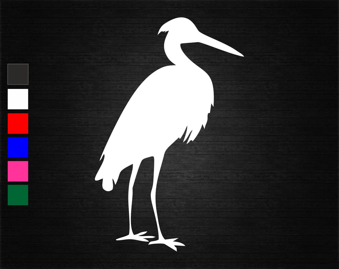 Heron Bird Wildlife Animal Vinyl Decal Sticker Wall Door Etsy