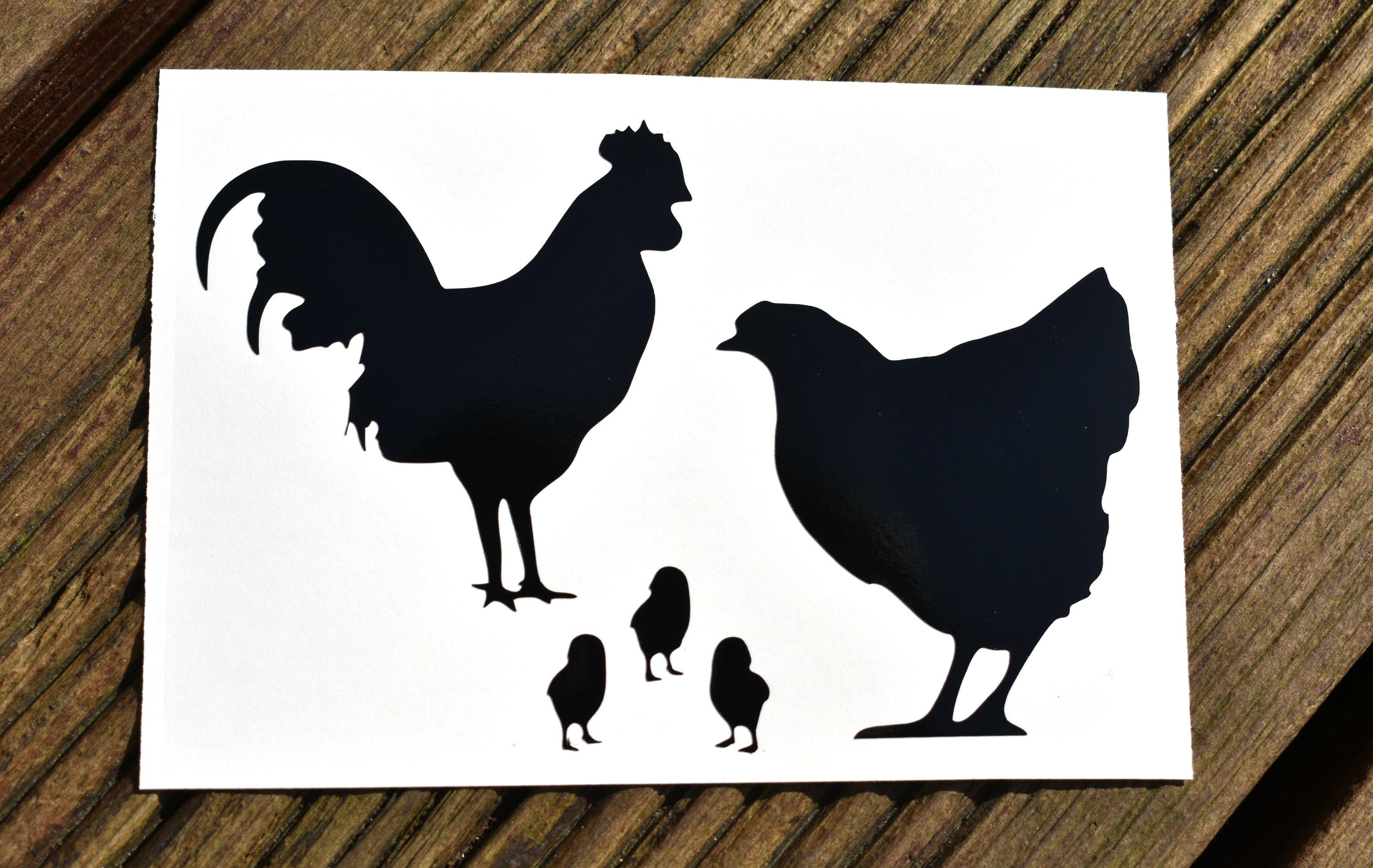 Chicken Window Sticker Chicken Family Vinyl Decal Sticker Wall Door Window Car Van Bike Lorry ...