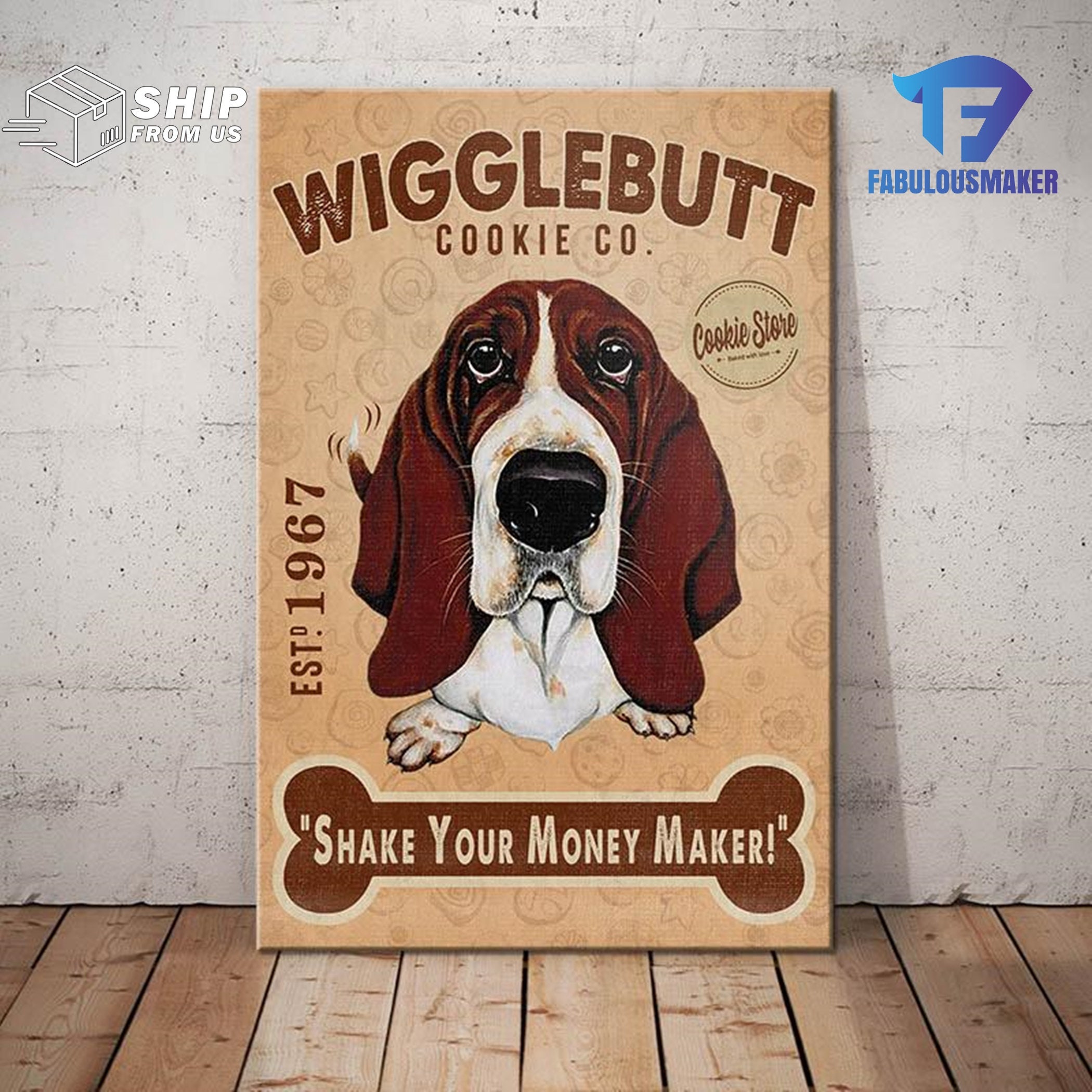 Gift For Basset Hound Dog Lovers Custom Year Poster Canvas Dog Etsy