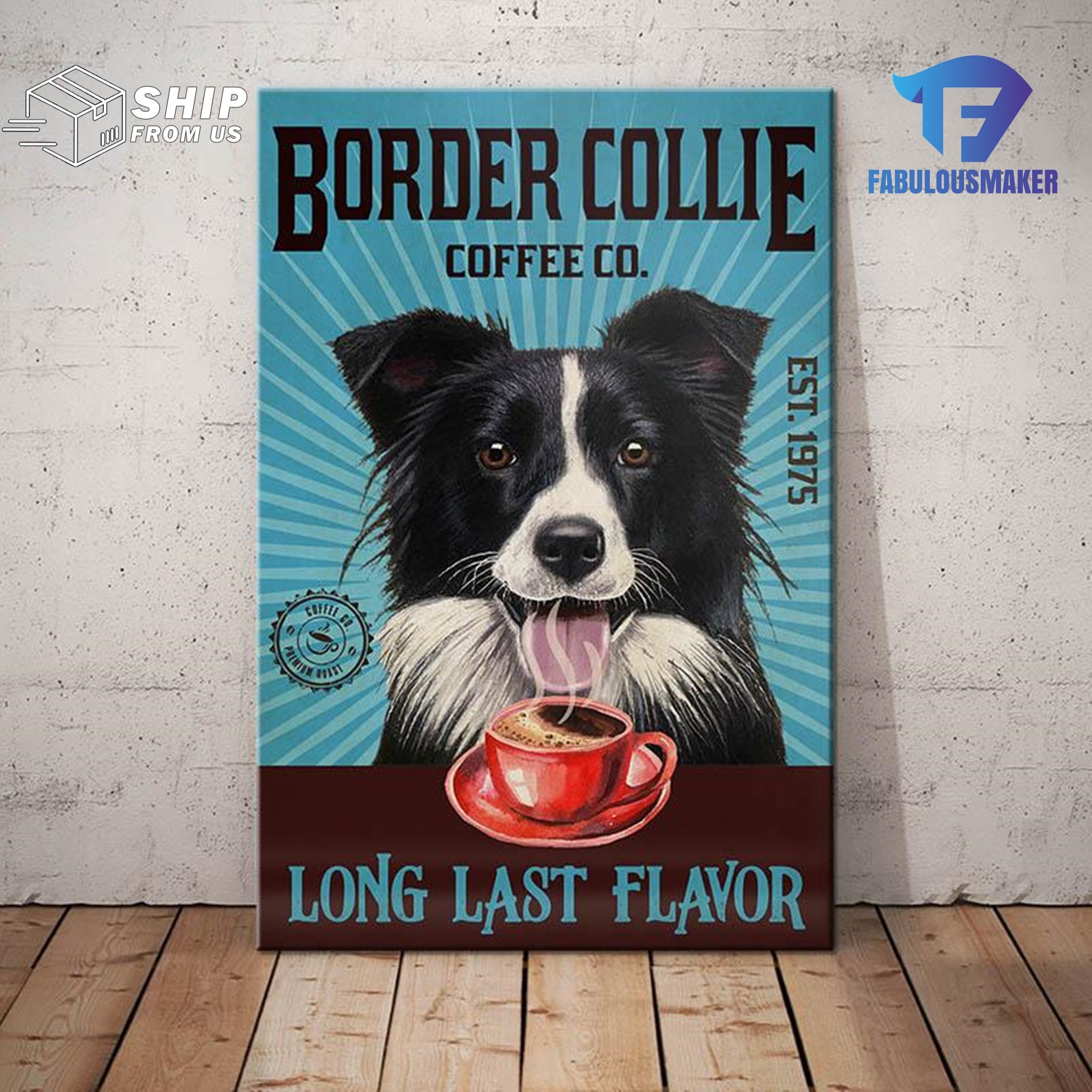 Gift For Border Collie Lovers Custom Year Poster Canvas Border | Etsy