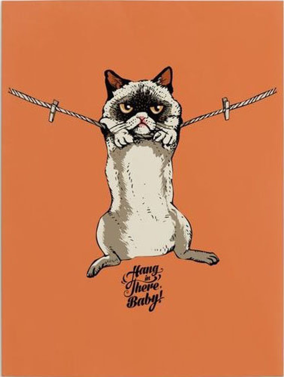 Hang In There Baby Cat Poster Etsy
