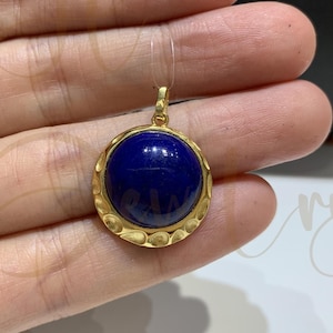 Natural Lapis Lazuli Pendant,Blue Lapis Necklace for Women,Gemstone Pendant,Sterling Silver Gold Vermeil,September Birthstone,Gift for her