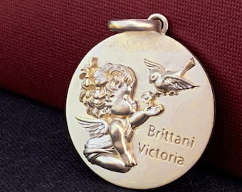 守護天使コインネックレス、天使の宗教的チャームペンダント、娘への誕生日プレゼント