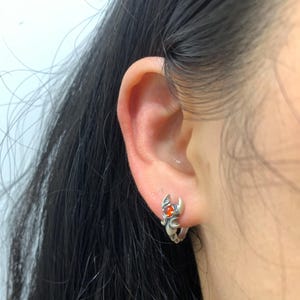 Scorpion Stud earrings, Scorpion Huggie Earrings, 925 Sterling Silver Oxide Earrings, Cool Earrings for Mens,Handmade Gothic Punk Jewelry