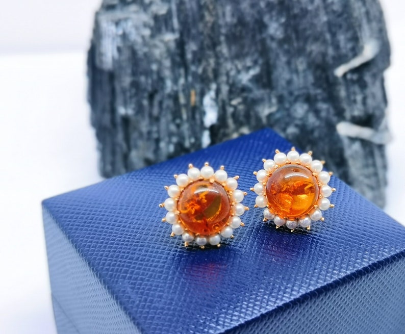 ORANGE Color Glitter Stars and Hanging Rhinestone Link Chains Earrings 8.5 cm long Light and Beautiful!