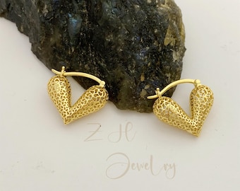 Orecchini a cerchio in filigrana per donna, orecchini fatti a mano in argento sterling 925, orecchini in oro vermeil, eleganti orecchini con chiusura a scatto, regalo di compleanno per lei