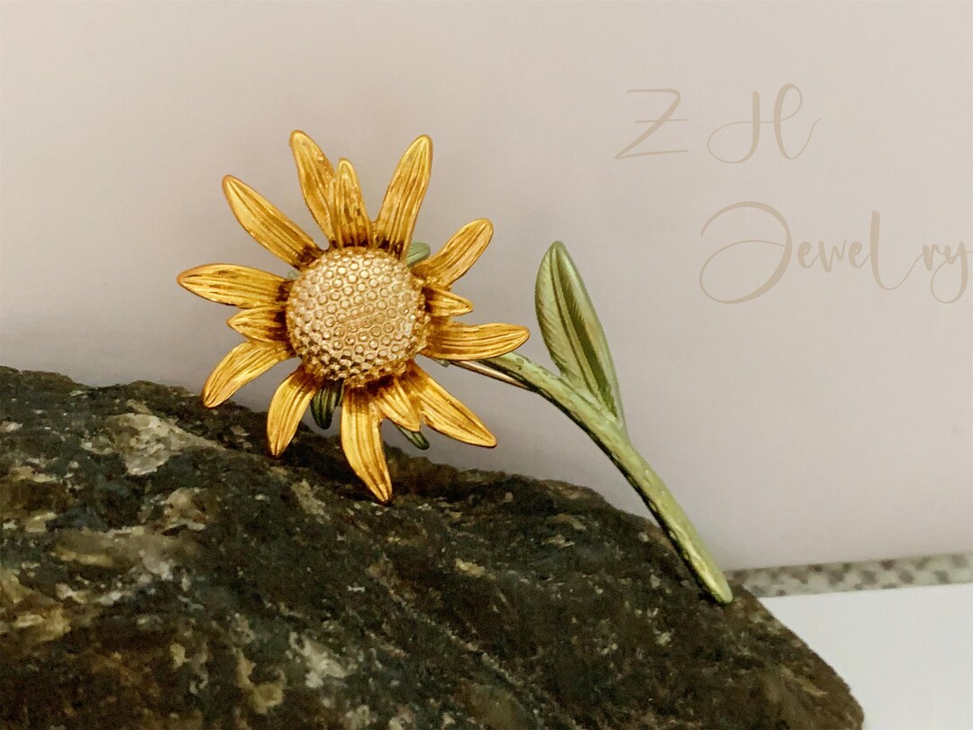 Sunflower Brooch:enamel Flower Pin for Women ,mother's Day, Valentine's ...