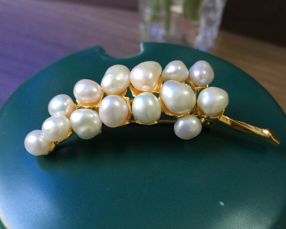 Charming Women Pearl Crystal Baroque Vintage Cross Crown Pin Brooch Jewelry  Gift