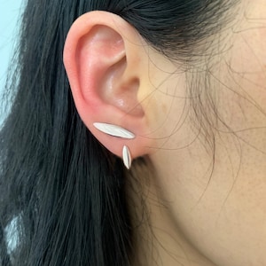 Sterling Silver Ear Jacket Earrings, Asymmetric Stud Earrings,Front Back Earrings,Geometric Earrings,Modern Ear Climber ,Gift for Her