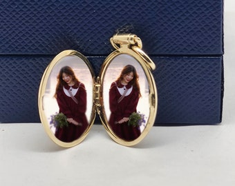 Custom Photo Necklace,Personalized Oval Locket Necklace,Memorial Pendant ,Gift for her