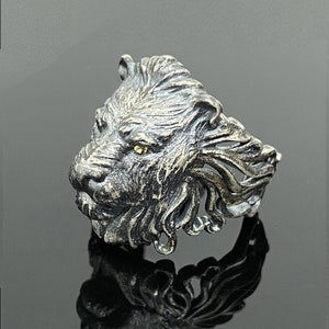 Mens Ring,Lion Ring Men,Lion head Ring Sterling Silver,Mens Ring,Silver Rings,Men Gift,925 sterling silver ring
