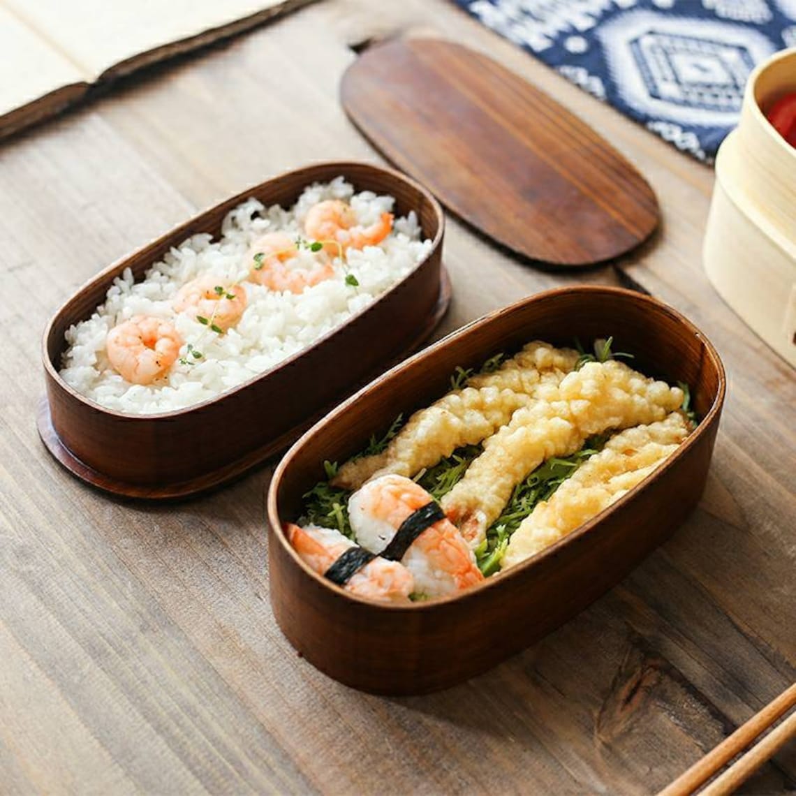 Japanese Bento Box Set Wooden & Double Layered Bento Box With Etsy UK