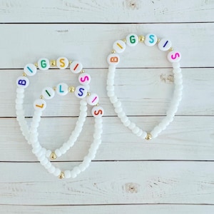 Big Sister Bracelet, Personalized Name, Little Sister, Big Sister Jewelry, New Big Sister Gift, Lil Sister Bracelet, Sibling Gift, Girl Gift