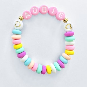 Kids Name Bracelet, Personalized Bracelet, Gift idea For Girls, Custom Toddler Bracelet, Girls Jewelry, Candy Bracelet, Toddler Accessories