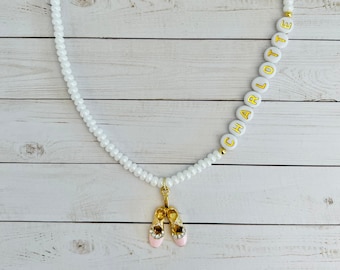Personalized Ballet Necklace, Ballerina Gift For Girls, Ballet Recital Gift, Dance Present, Ballet Slipper, Dance Team Gift, Dance Jewelry