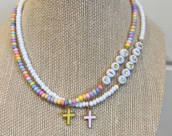 Girls Cross Necklace, Personalized Necklace, Kids Jesus Gift, First Communion Gift, Baptism gift, Girls Communion, Toddler Name Necklace