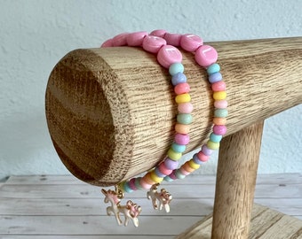 Unicorn Charm Bracelet, Personalized Name Bracelet, Gifts for Kids, Toddler Gift, Toddler Bead Bracelet, Unicorn Gift for Girls, Birthday