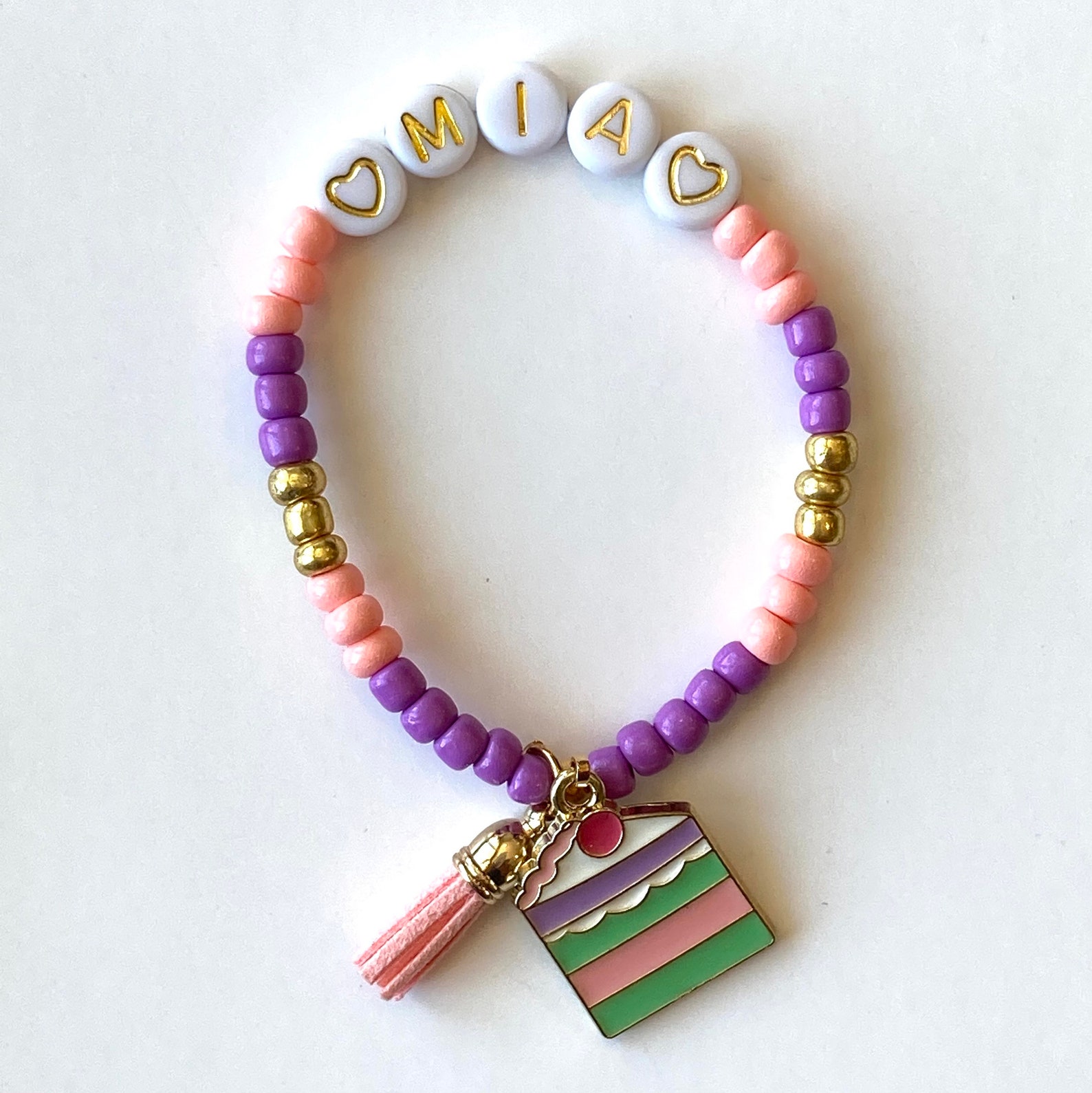 Birthday Bracelet Girls Personalized Name Bracelet Birthday Etsy