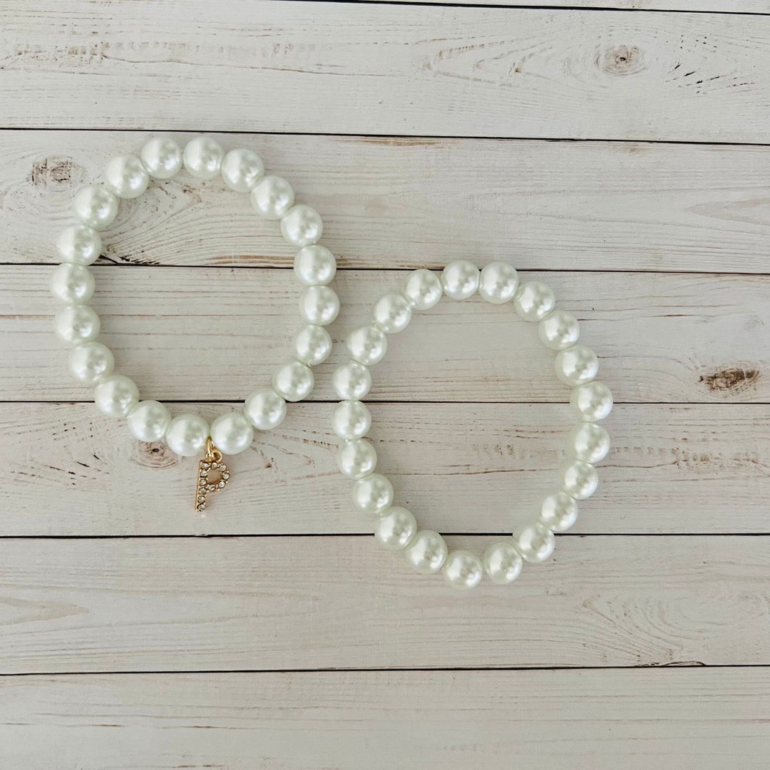 Girls Pearl Bracelet, Personalized Flower Girl Gift, Wedding Jewelry