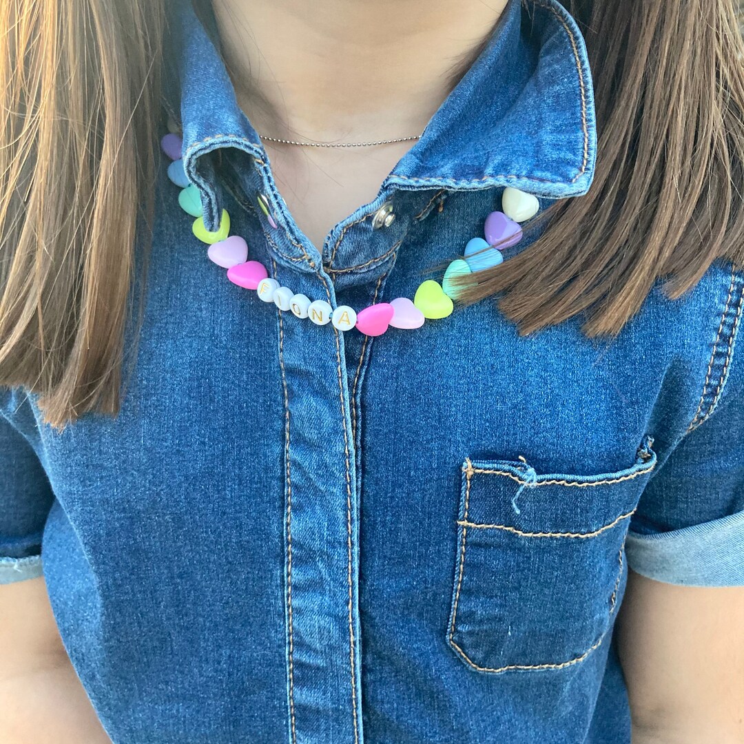 Kids Heart Necklace Necklace Girls Birthday Gift for Kids Name Jewelry for Girls Personalized