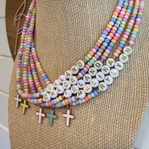 Girls Cross Necklace, Personalized Necklace, Kids Jesus Gift, First Communion Gift, Baptism gift, Girls Communion, Toddler Name Necklace image 12