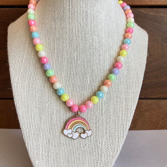 Rainbow Charm Necklace, Rainbow Jewelry, Toddler Necklace, Little Girls  Necklace, Birthday Gift for Toddler Girl, Kids Jewelry 