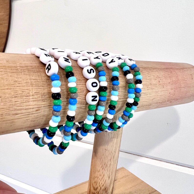 Boys Name Bracelet, Personalized Bracelet, Bracelet Toddler Boy, Boy Birthday Gift, Kids Present, Birthday Gift for Boys, Beaded Bracelet 画像 4