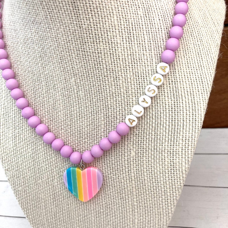 Girls Personalized Necklace Toddler Charm Necklace Baby Etsy