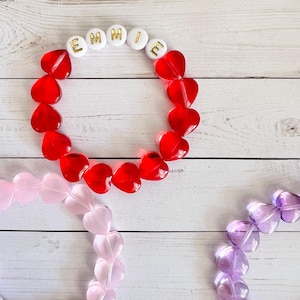 NEW!!! Kids Heart Bracelet, Personalized Name Bracelet, Kids Valentines, Girls Valentines Day Gift, Toddler Present, Valentine Bracelet