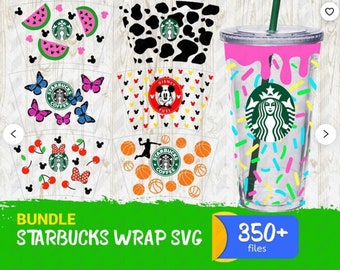 350+ Starbucks Wrap Svg Bundle 2.0, Starbucks cups | Files For Cricut | Cameo | Silhouette | Svg | Png | Dxf | Eps | Jpg 2.0