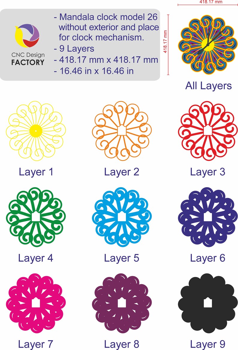 Download Model 26cw Multilayer Mandala Dxf Laser Cut Abstract Wall Art Mandala Square Pattern For Draw Or Cut With Cnc Router Dxf Cdr Pdf Svg 9 Art Collectibles Drawing Illustration Biso No