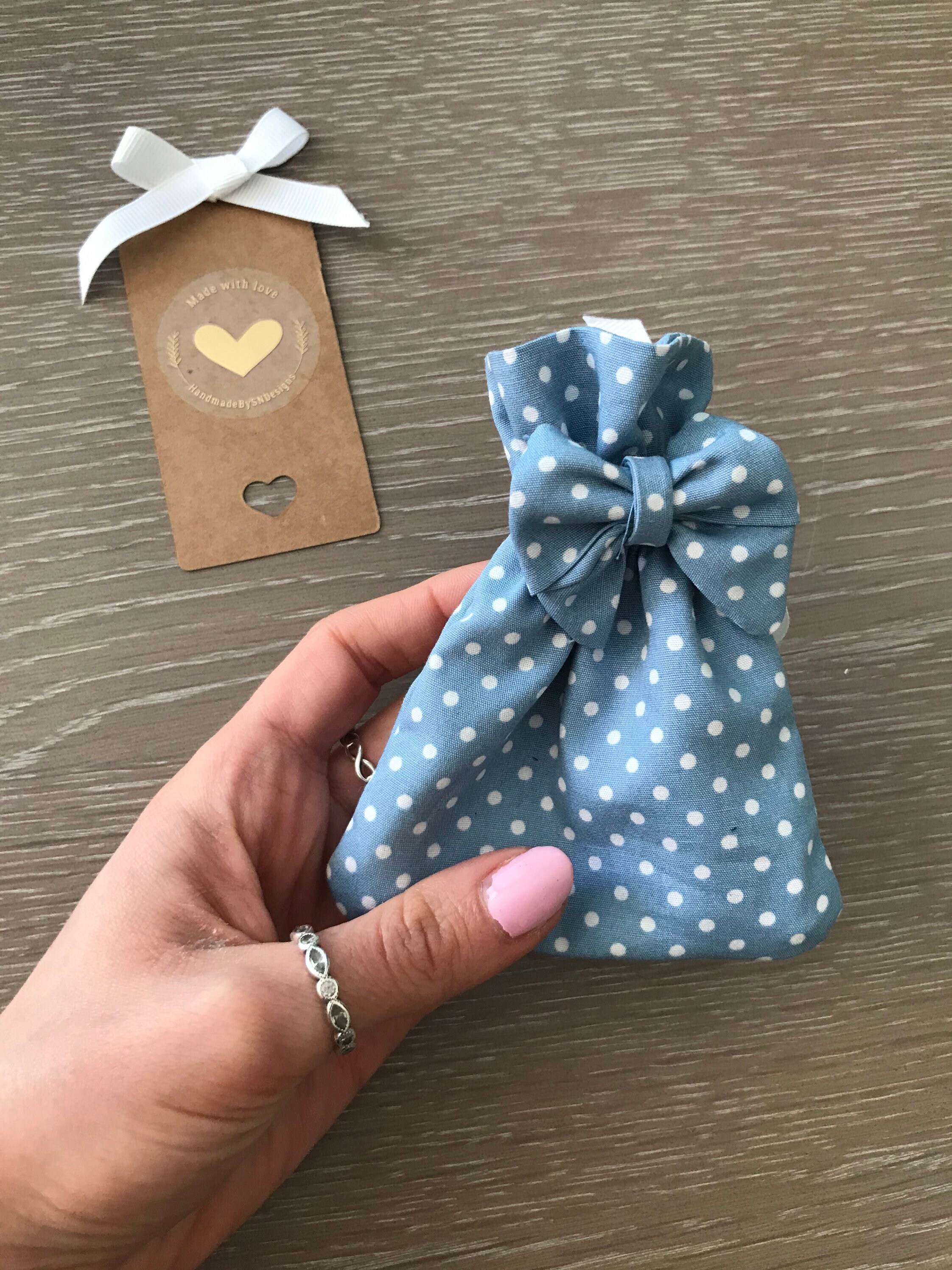 Bow detail gift bags in floral & polka dot prints mini bow Etsy