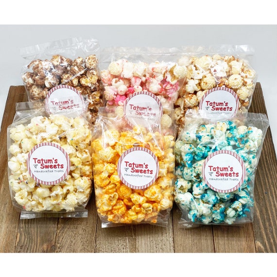 Gourmet Popcorn Party Favors 6 Popcorn Favor Bags Etsy