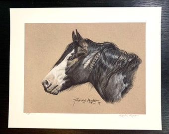 Horse Portrait Limited Edition Fine Art Giclée Print de Rebekah Knight