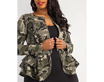 peplum bomber jacket