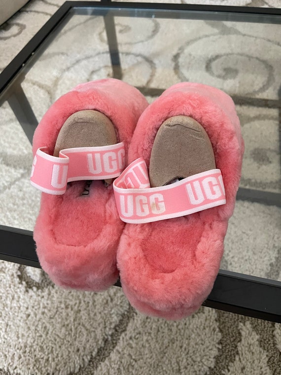 ugg fur slides light pink