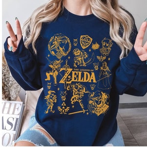 Legend Of Zelda Doodle Art Shirt | Vintage Zelda Shirt | Legend of Zelda Breath of the Wild Shirt | Tears of the Kingdom | Zelda Game Shirt