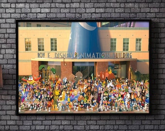 Disneyland Once Upon A Studio Poster | Mickey Minnie Mouse Posyer | Magic Kingdom Hollywood Studios Poster Home Living Home Decor