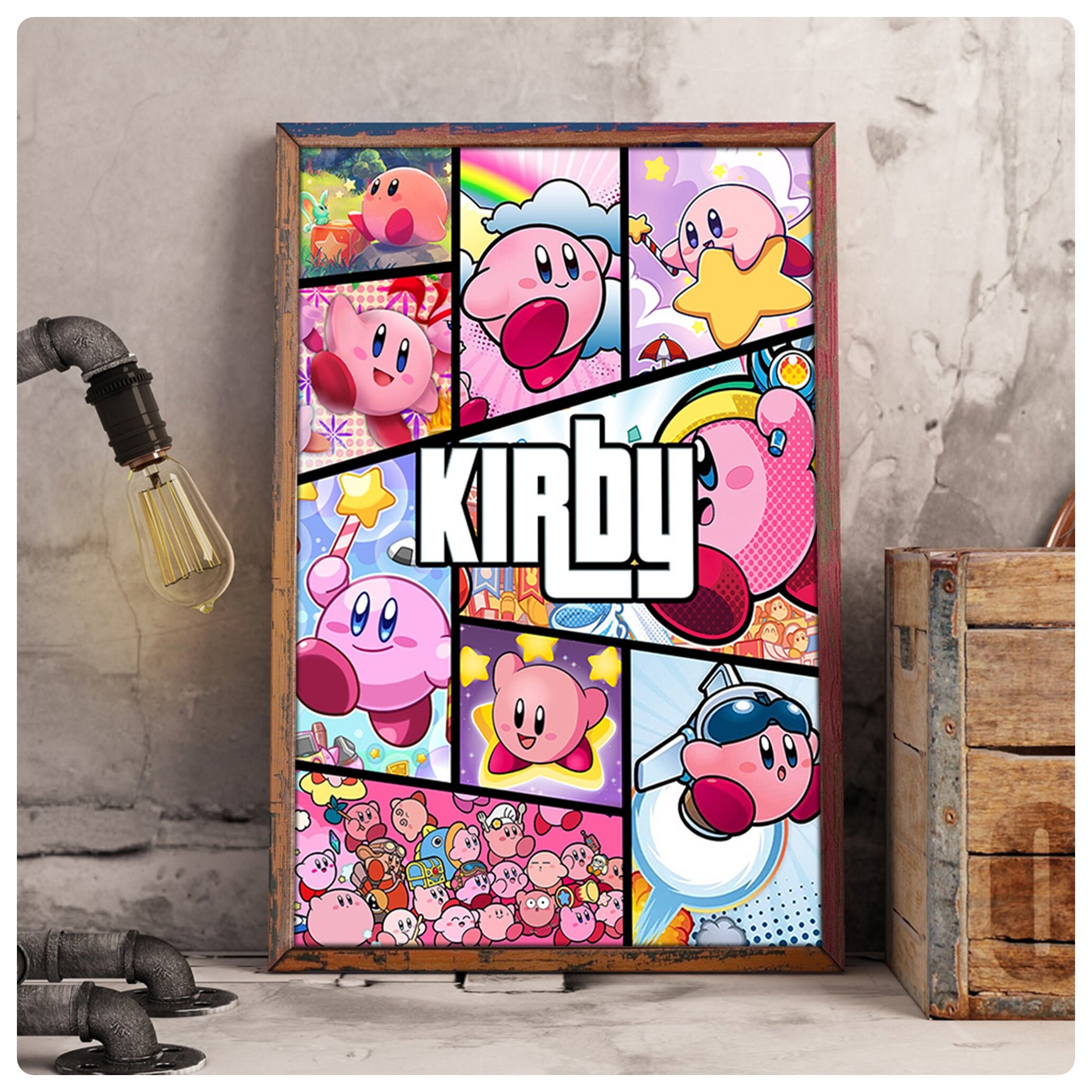 Discover Kirby GTA Style Poster | Cute Kirby Poster | Kirby Video Game Poster