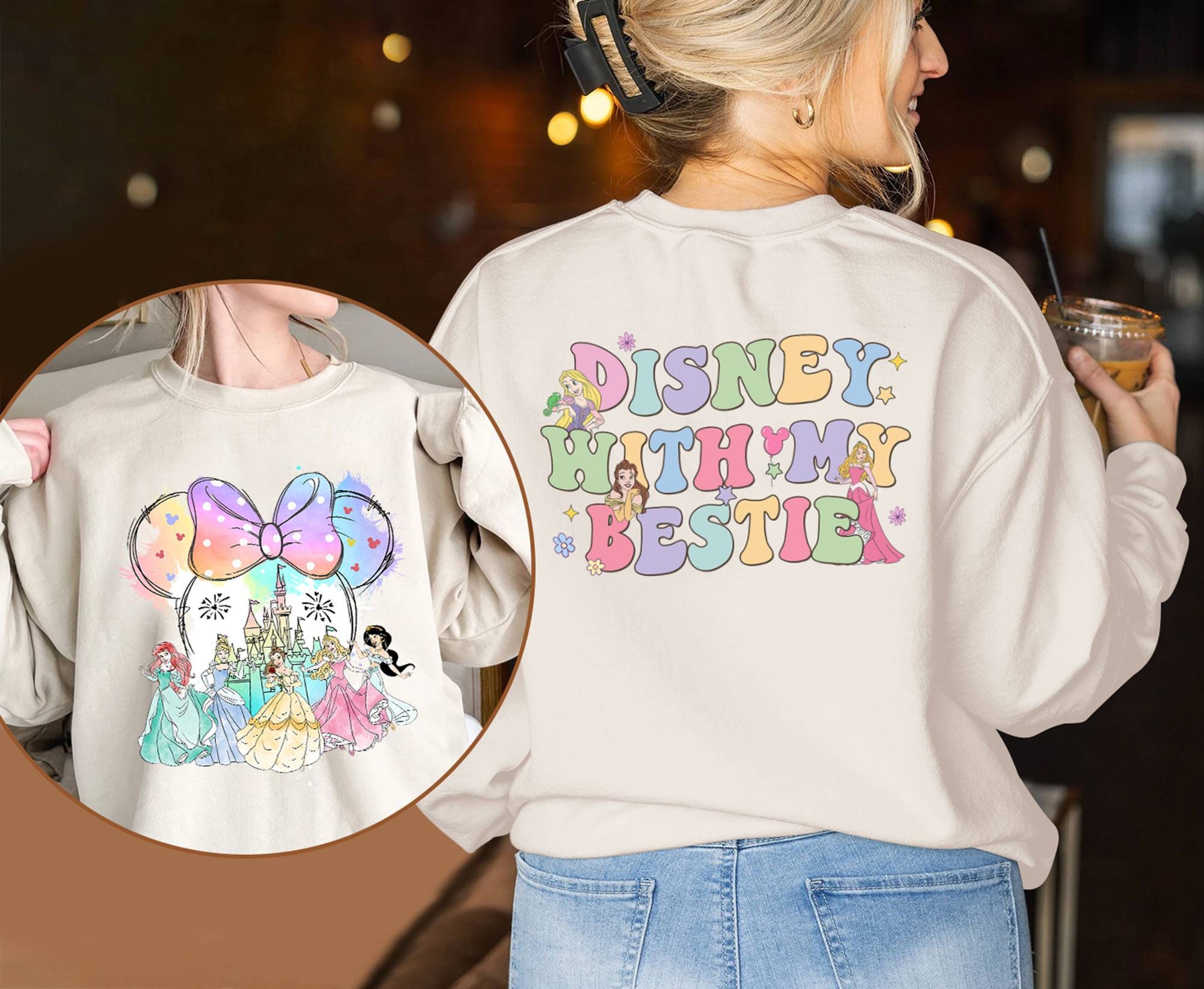Two-sided Minnie Daisy Disneyland With My Bestie Shirt, Disneyland Girl Vacation Shirt