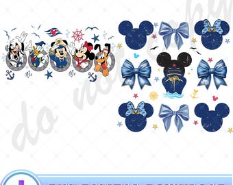 Disneyland Cruise Coquette Bow PNG, Mickey And Friends Disneyland Cruise Line Png, Disneyland Pirate Png, Family Vacation Digital Download