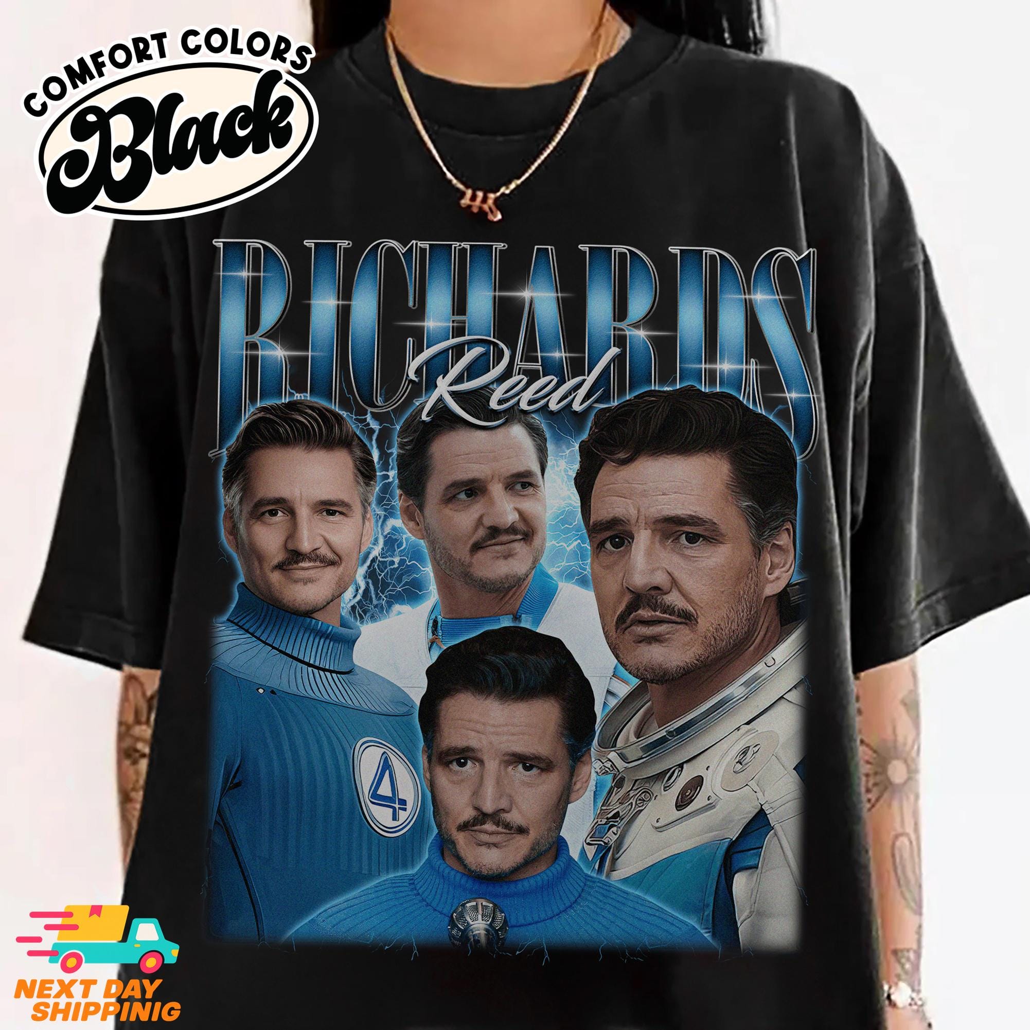 Pedro Pascal Fantastic Four Vintage Shirt, Fantastic Four First Steps Shirt, Pedro Pascal T-Shirt, Fantastic Four Movie, MCU Fan Gift