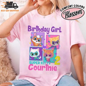 Superkitties Birthday Shirt, Superkitties Pounce Birthday Girl Tee, Superkitties Bitsy Ginny Sparks Shirt, Disneyland Birthday Shirt