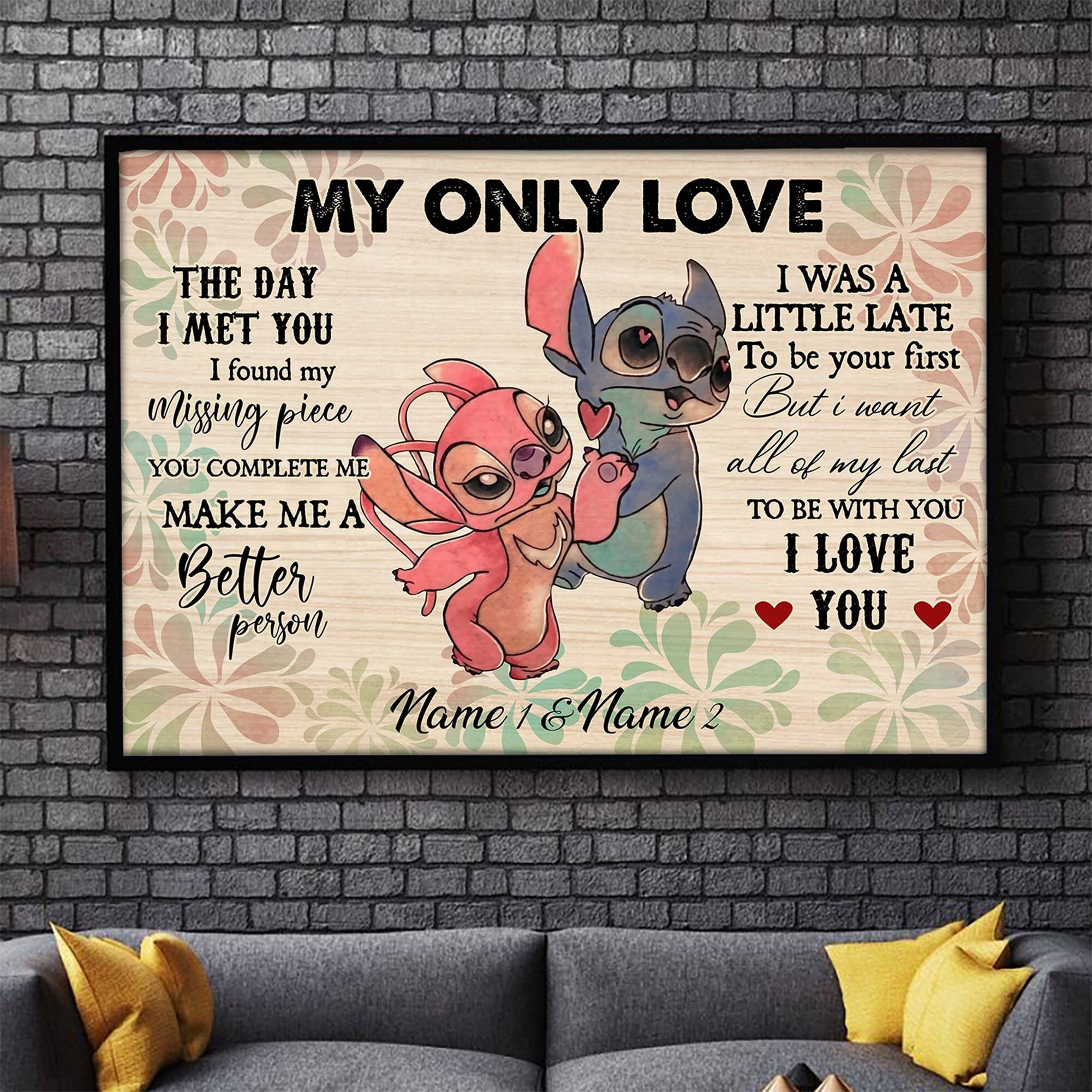 Stitch, Watercolor, Poster, Ohana Means Family, Disney's Lilo and