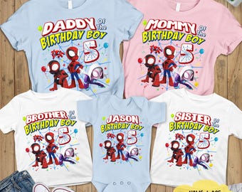 Spidey and His Amazing Friends Birthday Shirt, Birthday Boy Shirt, Spidey Ghost Shirt, Spiderman Birthday Shirt, Family Birthday Shirt