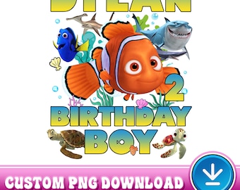 Personalized Finding Nemo Birthday PNG, Disneyland Finding Nemo Png, Family Birthday Matching, Finding Nemo Birthday Png, Digital Download